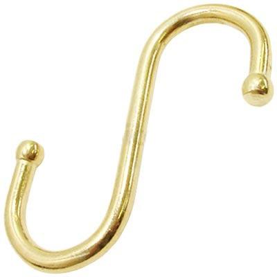 75mm/3" Brass Plated S-Type Kitchen Hooks pack of 10 75mm/3" Brass Plated S-Type Kitchen Hooks pack of 10