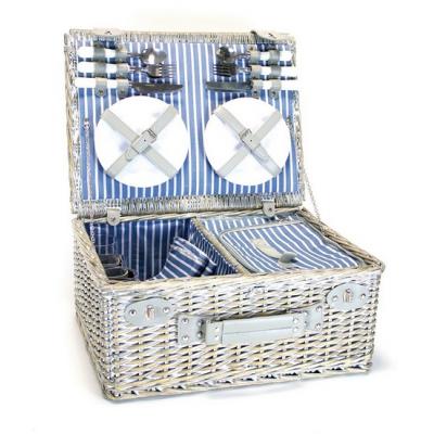 4 Person Wicker Picnic Basket with Cooler Compartment - CW075