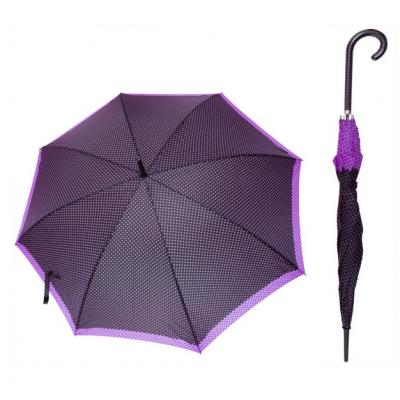 Ladies/Womens  Purple Dotted Design Walking Umbrella - UU0172