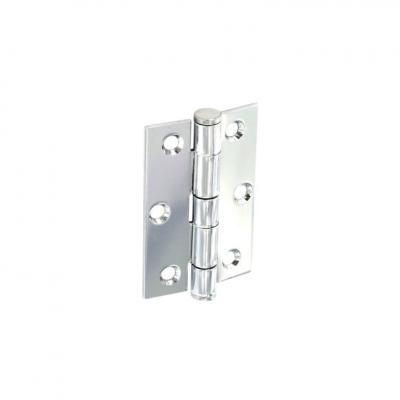 Securit Polished Chrome Plated Steel Button Tip Butt Hinges 75mm S4300