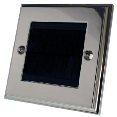 Selectric Media and Data Brush One Gang Plate Two Gang Aperture Polished Chrome