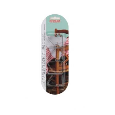 Apollo Stainless Steel Reusable Tablecloth Clips Pack of 4 5818 Apollo Stainless Steel Reusable Tablecloth Clips Pack of 4 5818