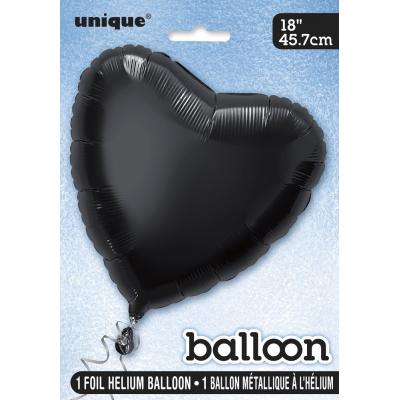 Unique Party Black Heart Shaped 18-Inch (45.7cm) Tall Durable Reusable Helium Balloon for Birthdays Anniversaries &amp; Other Special Occasions 52960