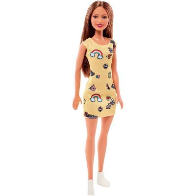 Mattel Barbie Brunette Yellow Dress Doll