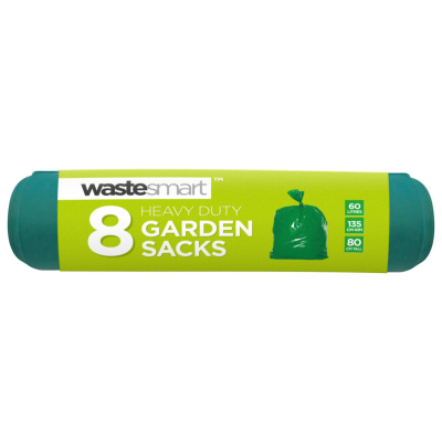 Wastesmart Heavy Duty Garden Sacks Green 60Ltr 8Pk
