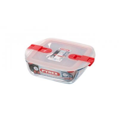 Pyrex Cook And Heat Square Roaster With Vented Lid Transparent 1Ltr