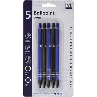 Anker Stationery Ball Point Pens Black and Blue Pack of 5 PCMT/1