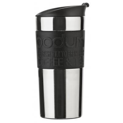 Bodum Stainless Steel Vacuum Travel Mug Black and Silver 0.35Ltr 11068-01
