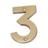 Best Hardware Brass Polished Lacquered Metal Numeral Number Three 75mm 40107