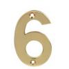 Best Number Six Lacquered Brass Polished 50mm 40098
