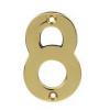 Best Number Eight Lacquered Brass Polished 75mm 40112