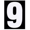 Hardware Number 9 White Numeral Peelable - 150mm