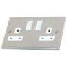 Selectric Square Two Gang Dipole Switched Socket Satin Chrome 13Amp LG9096SC