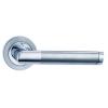 Fortessa Aztec Door Handle On Round Rose Polished and Satin Chrome 128mm FCOAZT-SPC