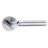 Fortessa Satin Nickel and Polished Chrome Olympia Door Handle on Round Rose 125mm FCOOLY-SNCP