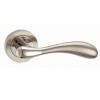 Fortessa FDEMAY-SN/NP Maya Door Handle on Round Rose - Satin Nickel &amp; Polished Nickel, 130mm