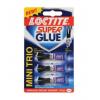 Loctite Super Glue Mini Trio Tube Clear Pack of 2 1g 1388487 | Instant Strength | Shock Resistant | Water Resistant