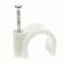 Round T And E Cable Clips White 5mm 20Pk EK185