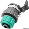 Hozelock Round Tap Connector Grey and Green 19mm