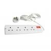 JoJo Four Way Surge And Spike Protected Extension Lead With Neon White 13A 3Mtr X42W3Q