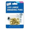 Brass-Plated Drawing Pins Pack of 100