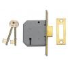 Union 3 Lever Mortice Deadlock With Two Keys Satin Chrome 3-Inch Y2177-SC-3.00