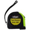 Rolson Auto Lock Tape Measure Black and Yellow 4cm x 9cm x 7.5cm 5Mtr 50565 | Rubber Casing | Nylon-Coated Blade | Belt Clip | Push Button Retrieval | Blade Width - 19mm