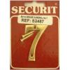 Securit Heavy Duty Polished Brass Metal Numeral Number Seven 50mm S2487 