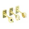 Securit Heavy Duty Brass Plated Metal One Centre and Two End Brackets 19mm 3Pk S5558 