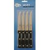 Chef Aid Stainless Steel Steak Knives Black And Silver 4Pk B2625