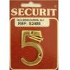 Securit Numeral Number Five Brass 50mm S2485