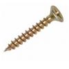 Securit Brass Finish Countersunk Slotted Head Woodscrews 3.8mm x 25mm 10Pk 30272