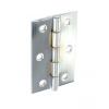 Securit Chrome Plated Steel Butt Hinges Metallic Silver 75mm 1 Pair S4302
