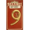 Securit Heavy Duty Polished Brass Numeral Number Nine 75mm S2509