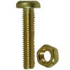 Securit Slotted Pan Head Nuts and Bolts Brass 5mm x 25mm Pack Of 2 30122
