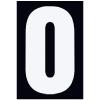 Numeric Characters 75mm Medium White Stick-On Number &#039;0&#039; 