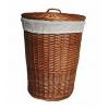 JVL Single Round Honey Willow Linen Basket - 15-131