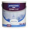 Johnstones One Coat Brilliant White Matt Emulsion Paint - 2.5 Litre