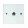 Selectric One Gang TV Coax Single Aerial Wall Socket Wall Plate White 2162