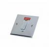 Selectric Polished Chrome One Gang Double Pole Switch Plate With Neon Indicator 45A DSL317