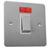 Select Ric 45 Amp Double Pole With Neon Satin Chrome White Insert Plate Switch - DSL118