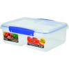 Sistema Klip It Plastic Storage Container with 2 Split Compartments Clear 23.5cm x 17cm x 8cm 2Ltr 01720 | BPA Free | Phthalate Free