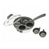 Kitchen Craft Four Cup Egg Poacher Set Silver and Black KCPOACH4