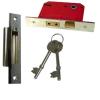 Nickel Plated Plates Five Lever Sashlock With Two Keys 75mm M2135