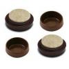 Brown Small Size Castor Cups With Felt Pads Pack of 4
