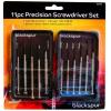 Blackspur Precision Screwdriver Set Black And Silver 11Pk SD333
