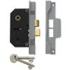 Union 2 Lever Mortice Rebated Sashlock With Two Keys Silver Enamel 3-Inch Y2242SE30