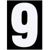 Stick-On Number Nine Numeral White Medium 75mm 42316
