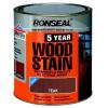 Ronseal 5 Year Satin Finish Teak Woodstain - 750ml + 33% Extra