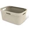 Curver Style Rattan Rectangular Cream Laundry Basket - 45 Litre